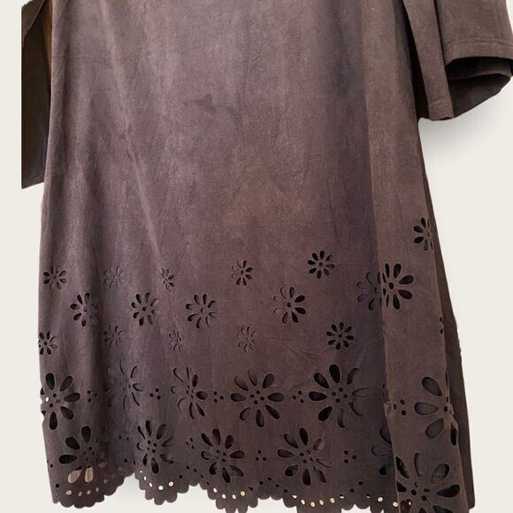 Wrangler (S) Long Sleeve Faux Suede Eyelett Dress - Picture 3 of 6